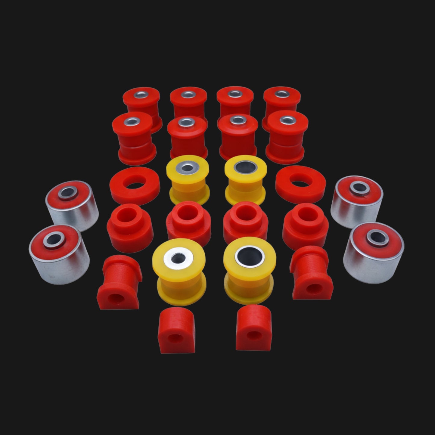 Komplet tulei poliuretanowych metalowe centryczne Patrol Y60 Y61 | 24 szt.